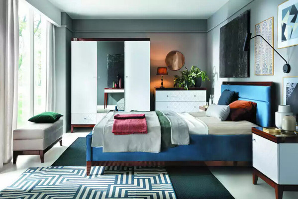 Bett Schlofkummer Luxusmiwwelen a bloer Faarf Neiheet fir Är Intérieur.