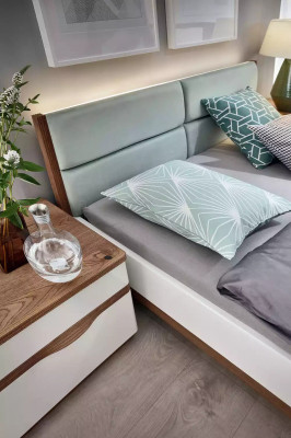 Bett Modern Stil Duebelbetter Luxus Design Schlofzëmmer Miwwelen Holzbett