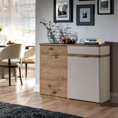 Kommod mat 3 Tirangen Sideboard wäiss Anrichte Holz modern