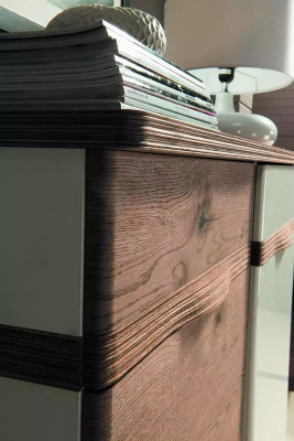 Kommod mat 3 Tirangen Sideboard wäiss Anrichte Holz modern