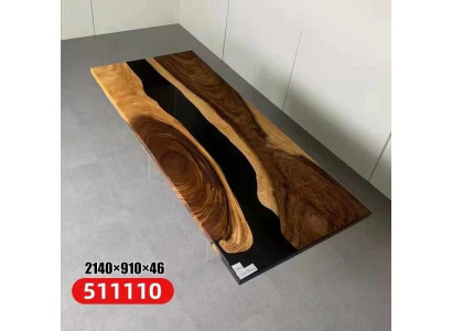 Epoxidharz Iessdësch echt Holz massiv Miwwelen Waasserfall Epoxy Dësch Miwwelen Nei