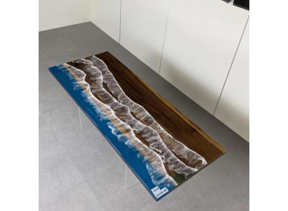 Moderne Iessdësch Epoxy Miwwelen Designer Dësch Epoxidharz Dëscher 121x51cm
