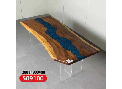 Iessdësch Mier Waasser Floss Eechte Holz Flossdësch 200x90 Dëscher Epoxidharz Nei