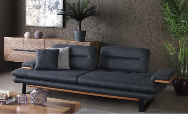 Modern Wunnzëmmer Set vun 3 Deeler. Sofasëtzung 3+2+1 Sëtzen a Gro Canapéen.