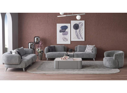 Couch Sofagarnitur 3+3+1 Sëtz Gro Sofa Luxus Miwwelen Wunnzëmmer Couchen