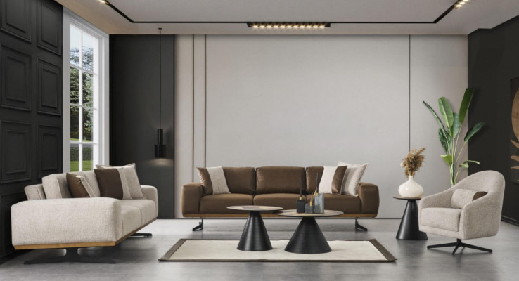 Sofaset 4+3+1 Sëtz Luxus Miwwelen Sofen Wunnzëmmer Canapé Sofa 3 Stéck