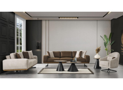 Sofaset 4+3+1 Sëtz Luxus Miwwelen Sofen Wunnzëmmer Canapé Sofa 3 Stéck