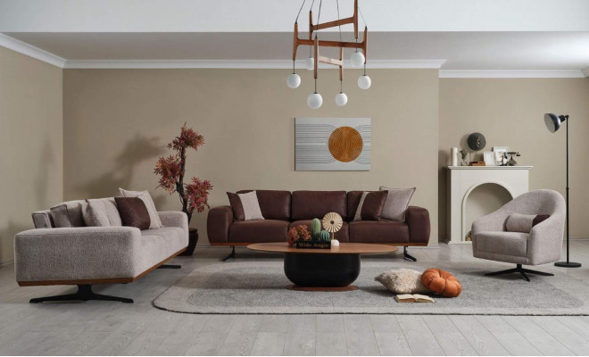 Luxus Sofa Garnitur 4+3+1 Sëtzer Modern Miwwelen Couch Wunnzëmmer Sofa Set