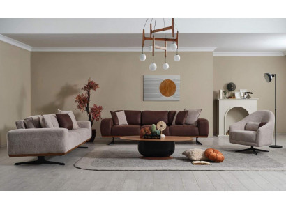 Luxus Sofa Garnitur 4+3+1 Sëtzer Modern Miwwelen Couch Wunnzëmmer Sofa Set