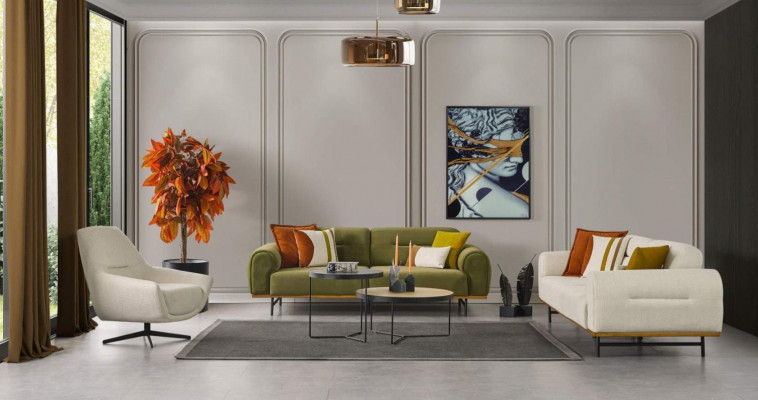 Design Wunnzëmmer Set 2-Stéck Luxus Miwwelen Béischte Faarf Modern Neiheet
