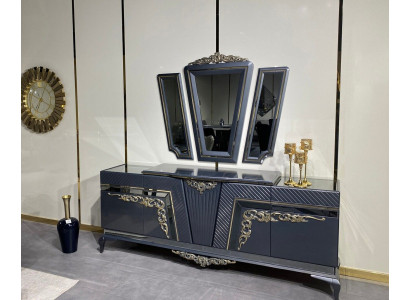 Sideboard Modern Kommode Anrichte Schaf mat 3 Spigelen Stauraum Barock