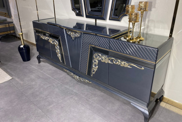 Sideboard Modern Kommode Anrichte Schaf mat 3 Spigelen Stauraum Barock