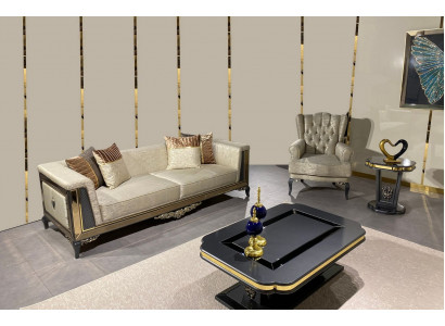 Design Sofas Polstersofaen Textil Relax Sofagarnitur 3+1 Sëtz Set