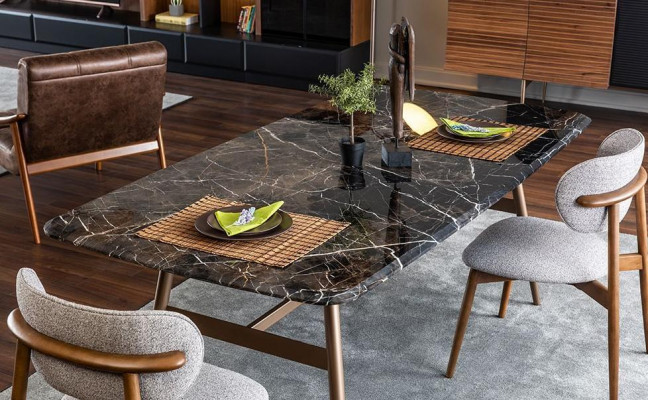 Iesszëmmerdësch Iessdësch Dësch Iesseck Marmer Schwaarz Iesszëmmer Design