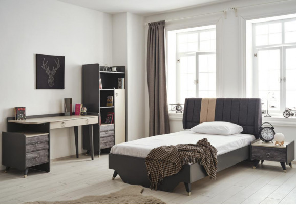 Schlofzëmmer Set Luxuryéis stillvoll Schlofzëmmer Set Bett Bicherregal