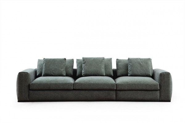 Wunnzëmmer Sofa 3-Sëtzer Polstersofaen Design Holz Textil nei Modern