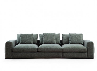 Wunnzëmmer Sofa 3-Sëtzer Polstersofaen Design Holz Textil nei Modern