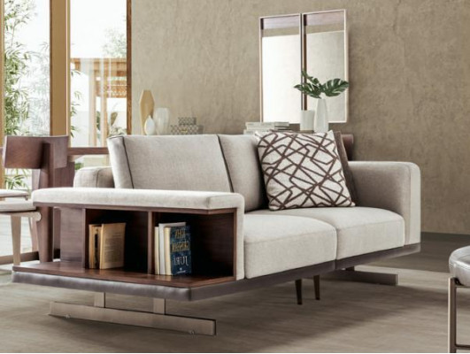 Beige-Brong Sofagarnitur Luxus Couches Polstermébel Set Sofas 3+2 Plazéierer
