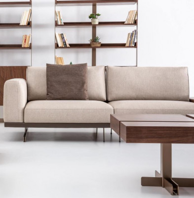 Beige-Brong Sofagarnitur Luxus Couches Polstermébel Set Sofas 3+2 Plazéierer