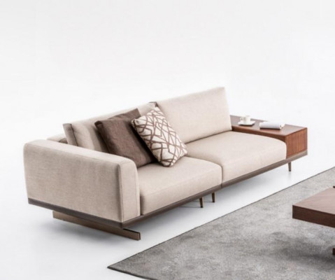 Dräisëtzer Sofa 3 Sëtzer Stoff Sofas Gro Modern Dësch Wunnzëmmer Couch