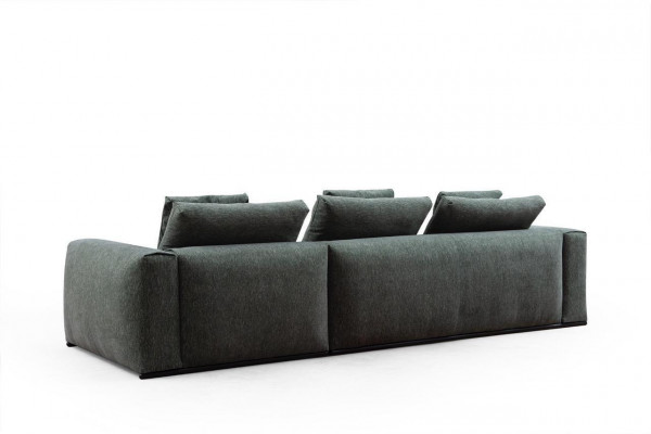 Wunnzëmmer Sofa 3-Sëtzer Polstersofaen Design Holz Textil nei Modern