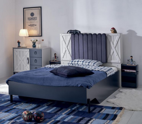Modern Stil Bett Holzbiedermébel Luxus Design Schlofzëmmer Miwwelen Holzbetter