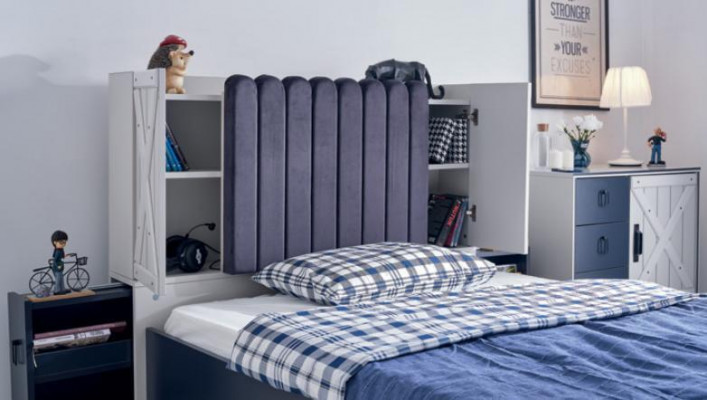 Modern Stil Bett Holzbiedermébel Luxus Design Schlofzëmmer Miwwelen Holzbetter