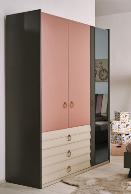 Moderne Kleederschaf Luxus Schaf Holz Schief Glas Schlofzëmmer nei