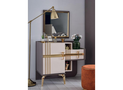 Makeup Dësch Konsole Schlofkummer Miwwelen Design Holz mat Metall Gro nei