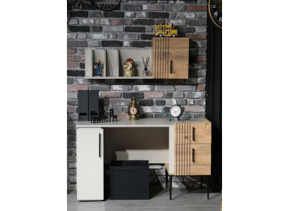 Stilvoll Bürosmiwwel Komplett Set Regal Schreifdësch Holz Top-Qualitéit nei
