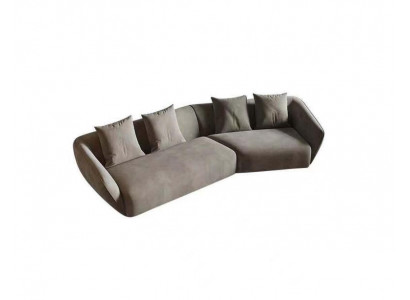 Exklusivt luxuriéist 4-Sëtzer-Sofa Stoffsëtz modern Textilmöbel Gro Faarf