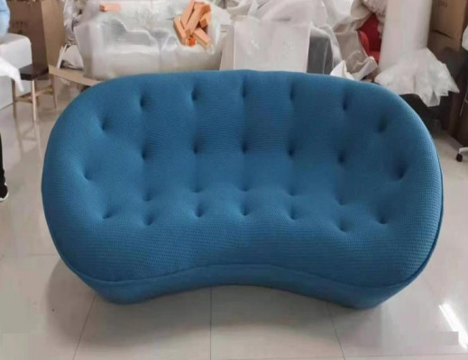 Sofa 3 Sëtz Canapé Polster Sofasen Couche Wohnzimmer Design Textil Stoff