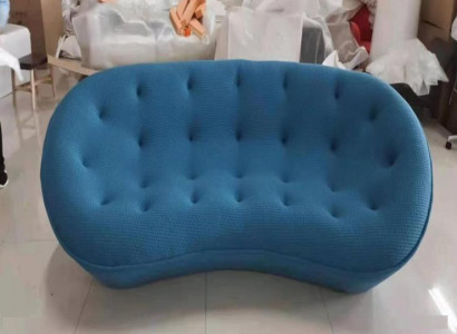 Sofa 3 Sëtz Canapé Polster Sofasen Couche Wohnzimmer Design Textil Stoff