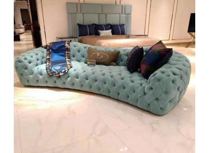 Chesterfield Drëschefelscanapé 3-Plaz Gréng Polster Canapé Design Konschtlieder nei Modern