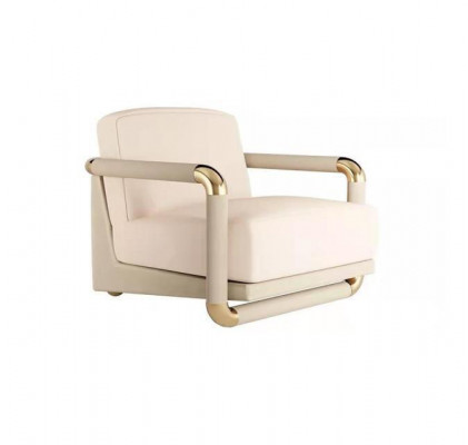 Stylvoll Sesselen Beige Sesselen Fernseh Canapé 1 Sëtz Sofa Textil Stoff