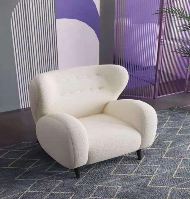 Stylvoll modern Fautteuil Wäiss Fautteuil Fernsee Couch 1 Sëtz Sofa Stoff