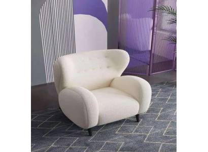 Stylvoll modern Fautteuil Wäiss Fautteuil Fernsee Couch 1 Sëtz Sofa Stoff
