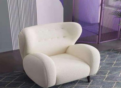 Stylvoll modern Fautteuil Wäiss Fautteuil Fernsee Couch 1 Sëtz Sofa Stoff