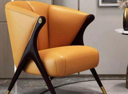 Design Luxus Orangë Fautteuil Chair Sofa 1 Plaz Fernseh Chaise Liederlook