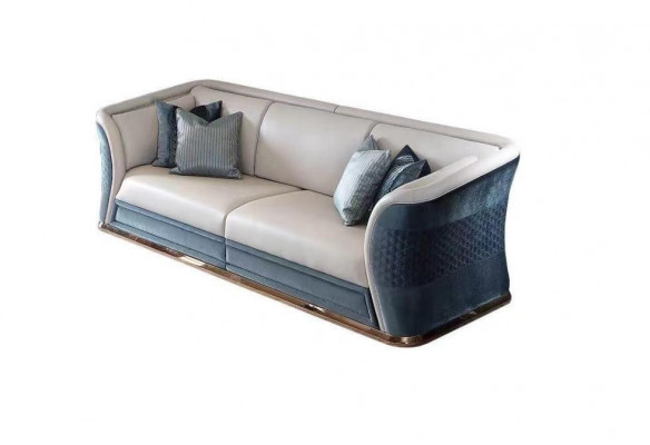 Kënschtläder Sofa-Wunnlandschaft Garnitur Design Modern Sofas Sofa 2 Sëtzer