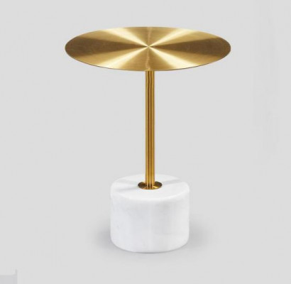 Luxuriéis Couchtisch Dëscher Ronn modern Metall Gold stilvollen Niewendësch