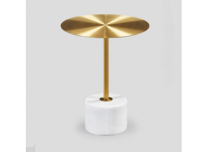 Luxuriéis Couchtisch Dëscher Ronn modern Metall Gold stilvollen Niewendësch