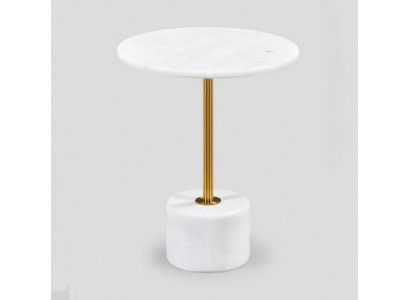 luxuriéis Couchdësch Dëscher Ronn modern Marmor Wäiss Niewendësch nei