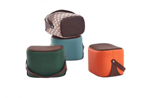 Rechteckeg Pouf Modern Miwwelen Fouss-Pouf Luxus Design Wunnzëmmermiwwelen