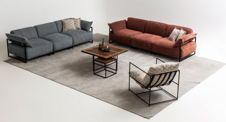 Luxuriéis Sofagarnitur 2x Véiersëtzer Designer Sessel Wunnzëmmer Sofasen