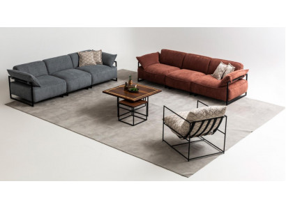 Luxuriéis Sofagarnitur 2x Véiersëtzer Designer Sessel Wunnzëmmer Sofasen