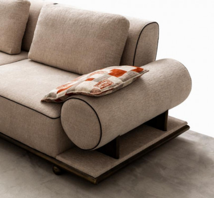 Stoffcouch Couch Wunnlandschaft Eck Design Modern Sofa Eckssofa L-Form Beige Nei