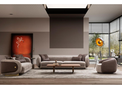 Luxus Sofagarnitur Sofa Braun Garnitur Sofase 4 3 1 Sëtzer 3-deel Set Gepolstert.