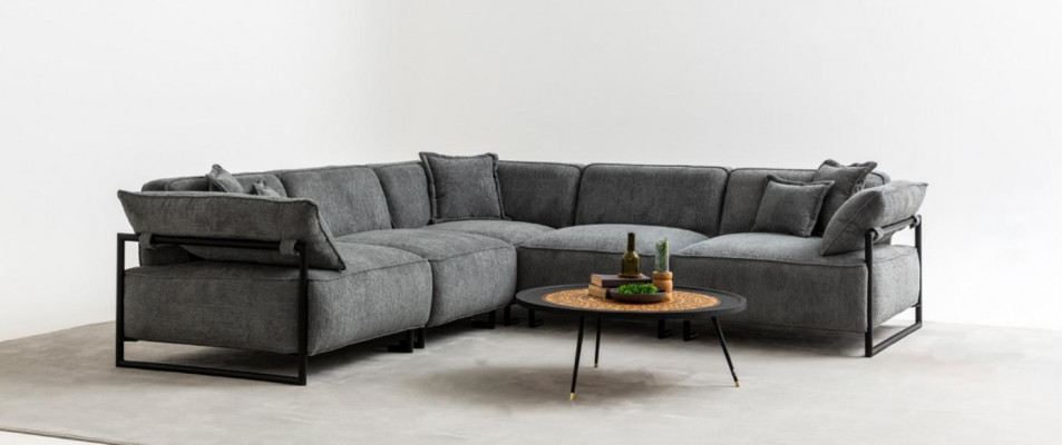 Stoffcouch Couch Wunnlandschaft Eckdesign Modern Sofa Ecksëtz L-Form Gro