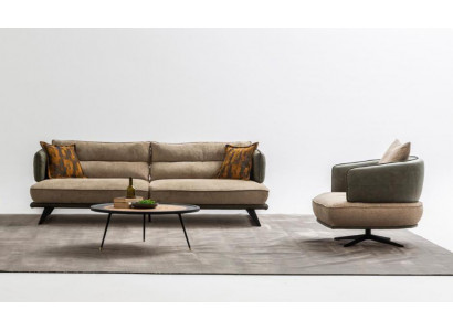 Luxus Sofagarnitur Sofa 3 Sëtzer Fotell Stoff Modern Méifaarweg Modern Set nei